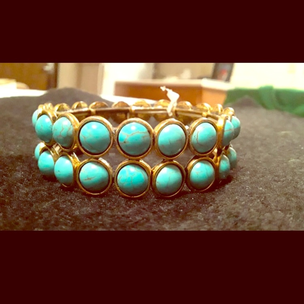 Silver & turquoise designed bracelet